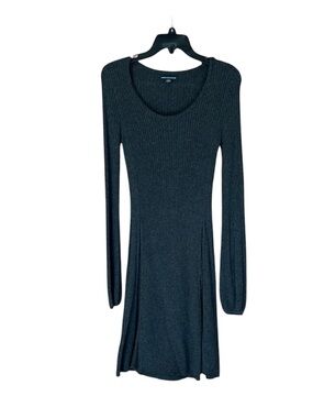 American Eagle Outfitters‎ Dark Grey Knit Sweater Dress Size Medium Ribbed
